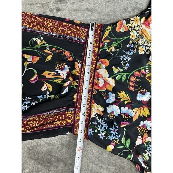 ANTHROPOLOGIE Adair Velvet Trimmed Floral Boho Midi Dress sz 8 US - Picture 11 of 14